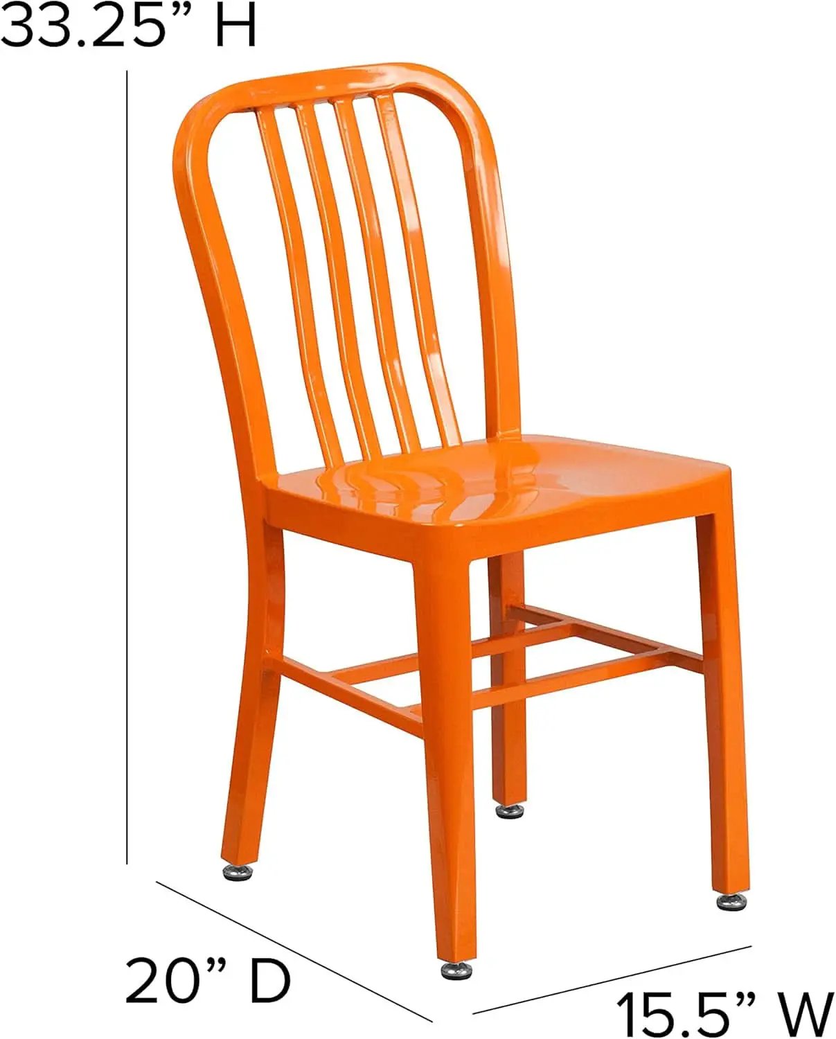 Orange Metal Indoor Outdoor Chair 2 Pack Commercial Grade from PriceLows™