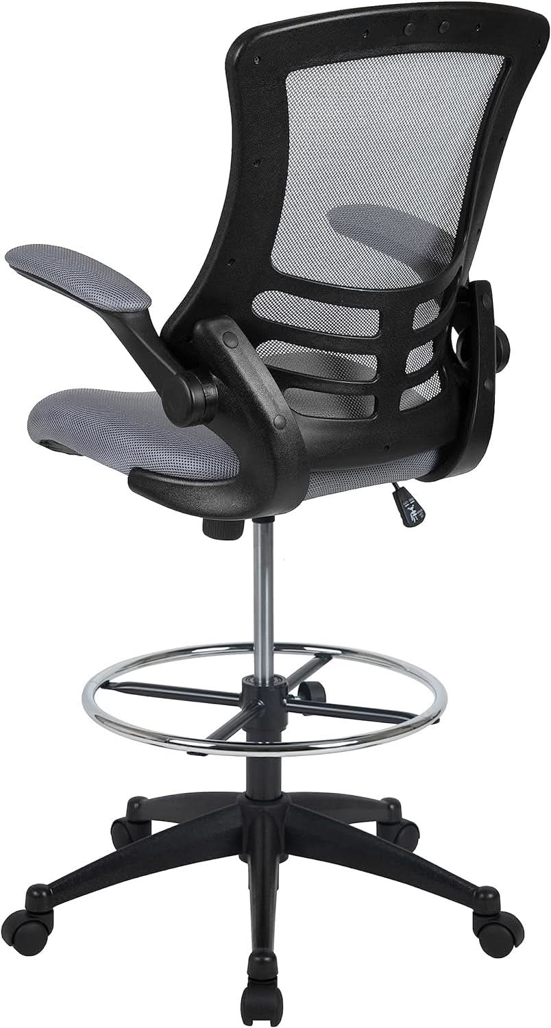 Kelista Mid Back Swivel Office Chair With Height Adjustable Dark Gray Mesh from PriceLows™