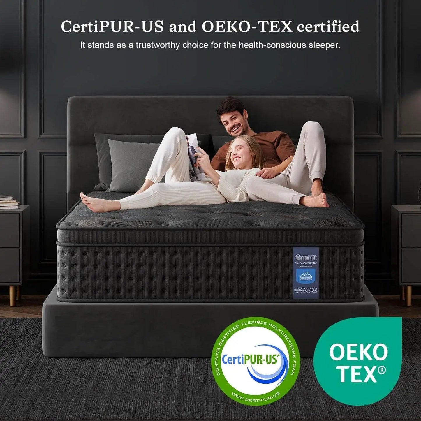 Queen 12 Inches Hybrid Memory foam Mattress CertipurUS from PriceLows™