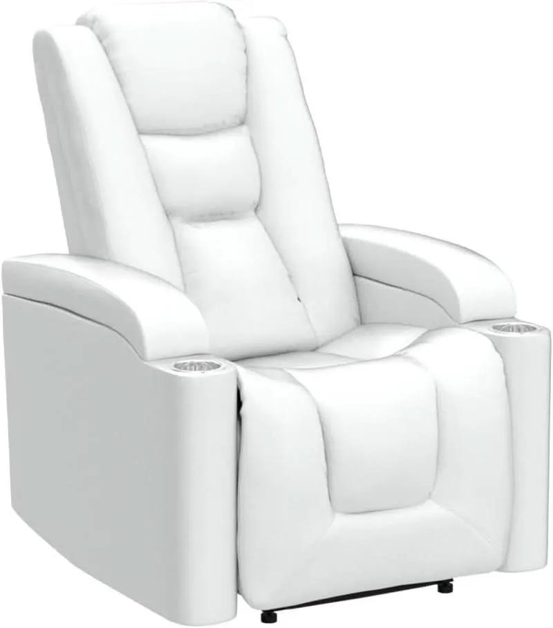 Cream White Power Recliner Chair With USB Ports And Hidden Storage from PriceLows™
