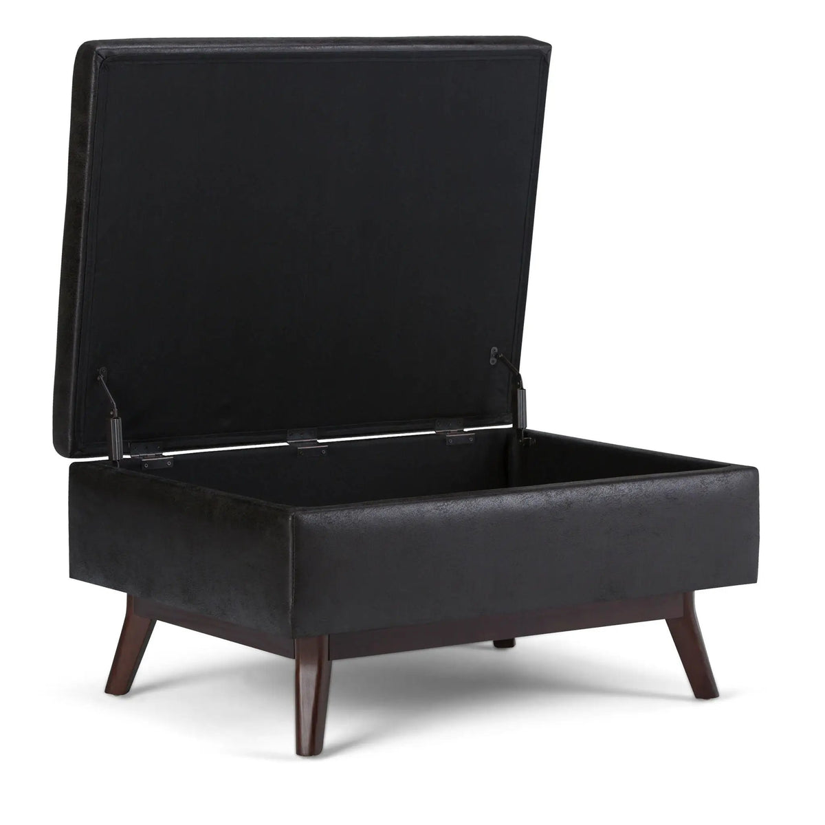 Storage Ottoman | Rectangular Design | Solid Wood Frame | Lift Top