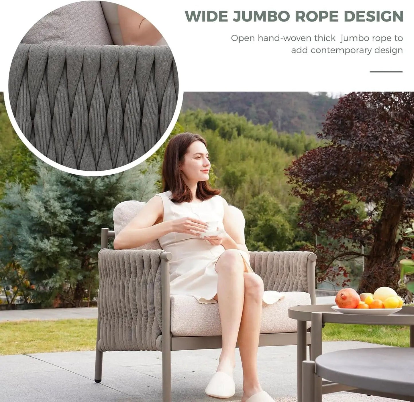 Modern 5-Piece Outdoor Sofa Set with Waterproof Cushions from PriceLows™