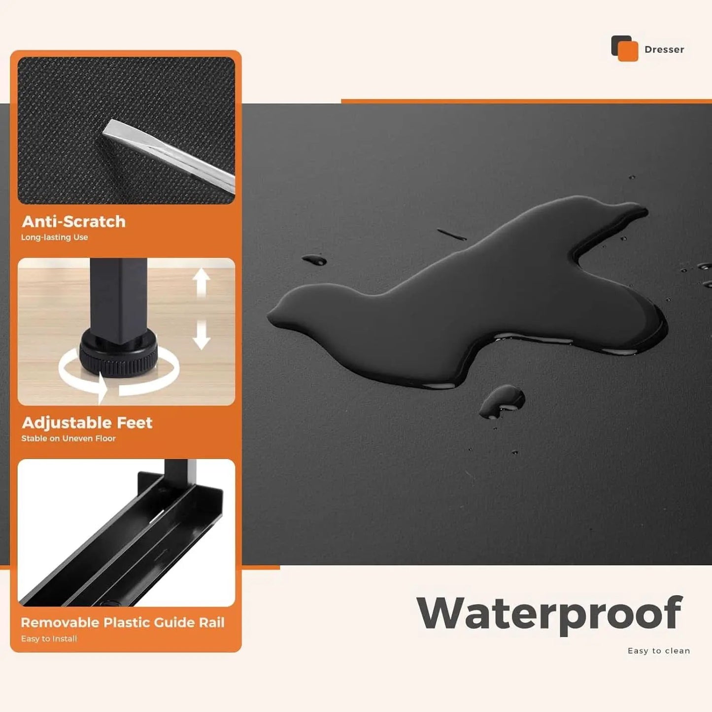 9 Drawer Black Dresser With Integrated Organization from PriceLows™