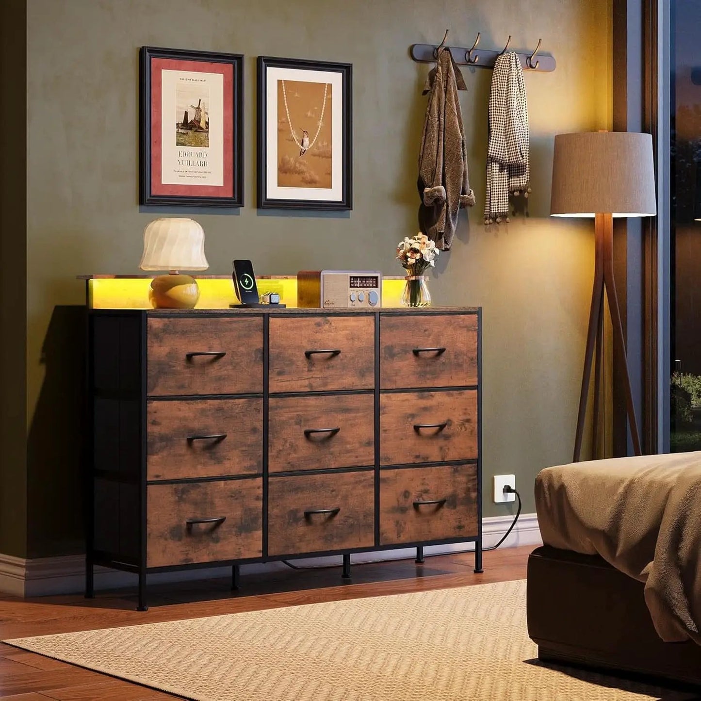 Dresser TV Stand 55 Inch With LED Lights For Bedroom from PriceLows™