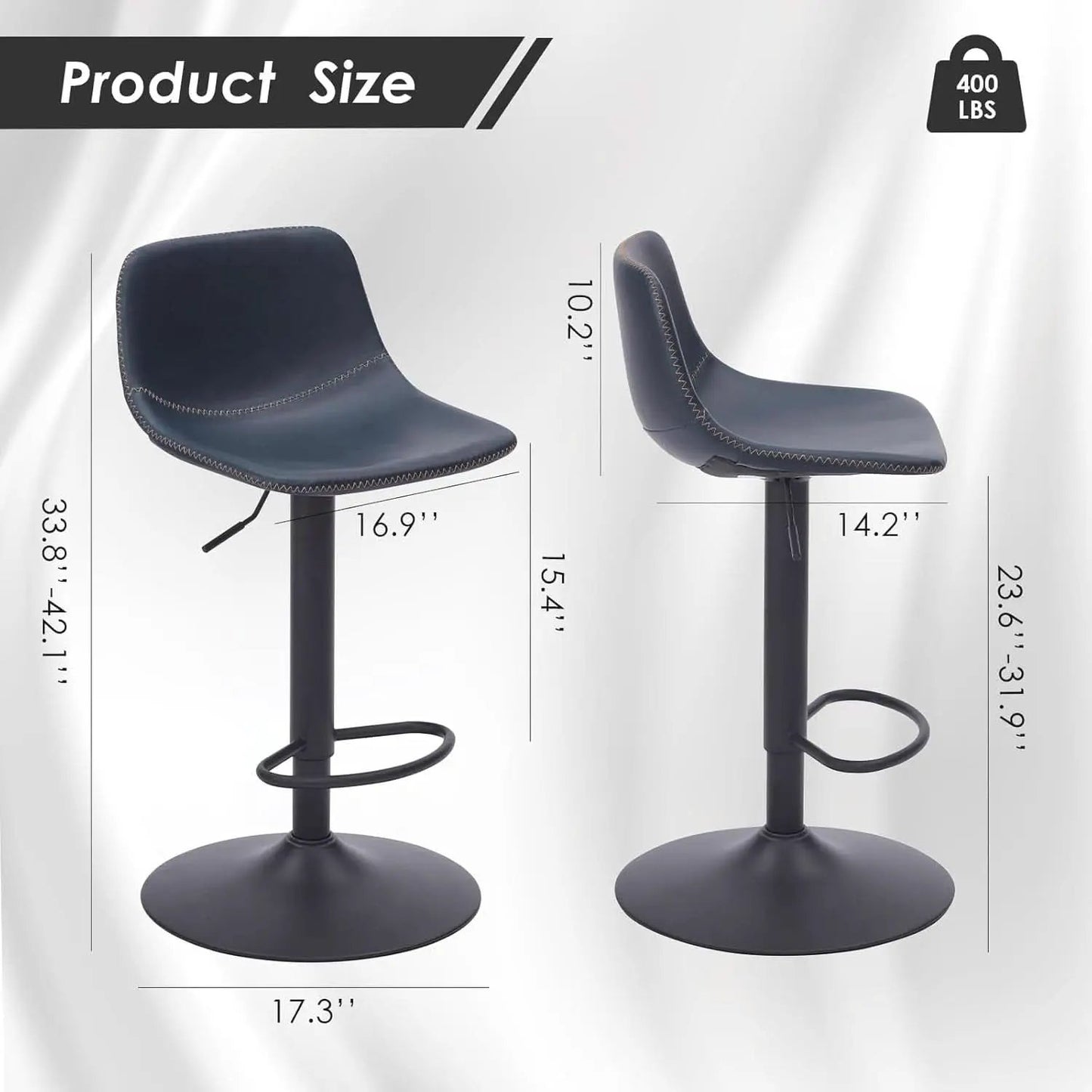 Adjustable Bar Stools Set Of 2 With Swivel Back Support from PriceLows™
