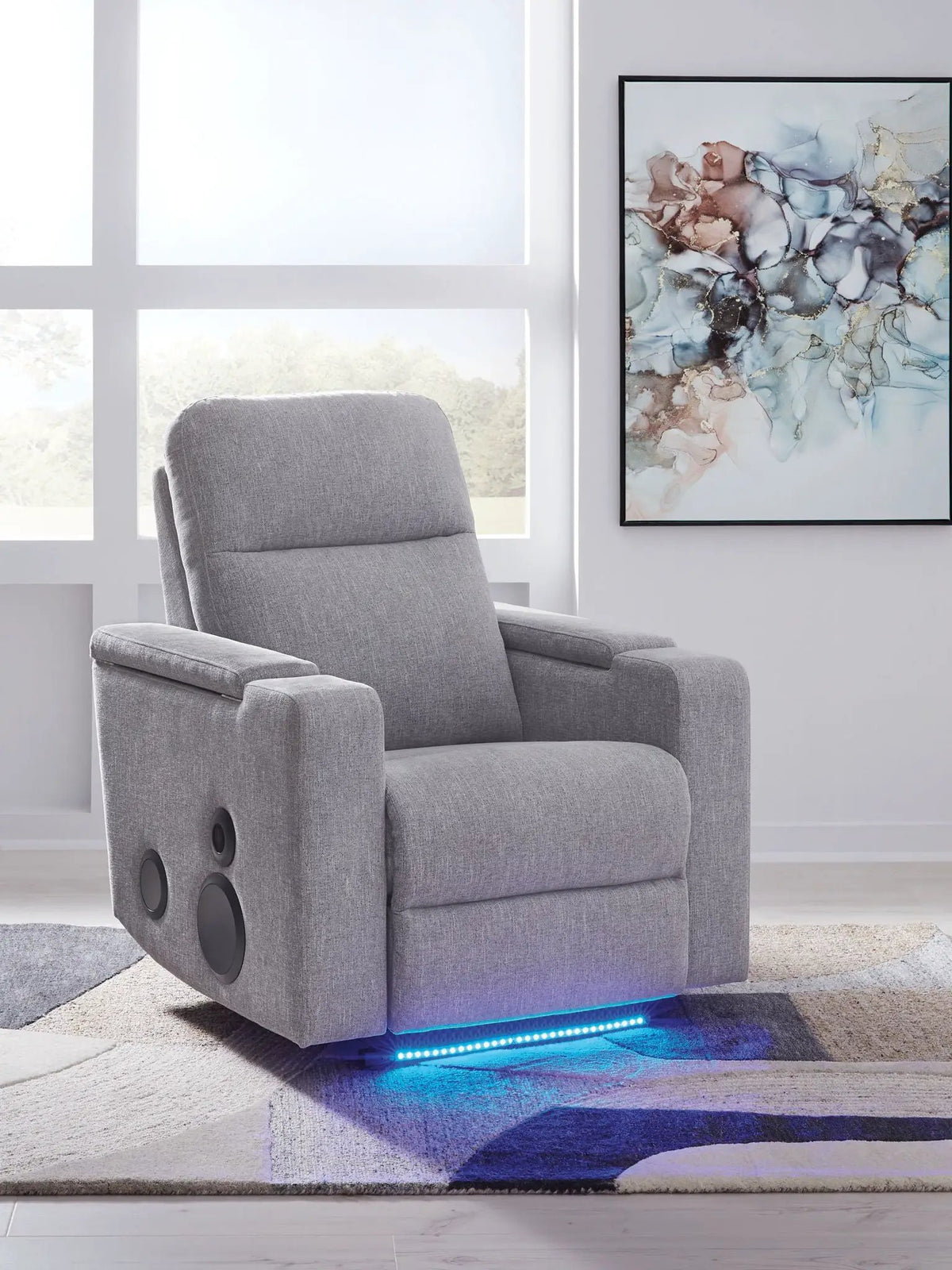 Pineland Glider Power Recliner | Pewter | Audio System | 22.63 Inch Seat Width