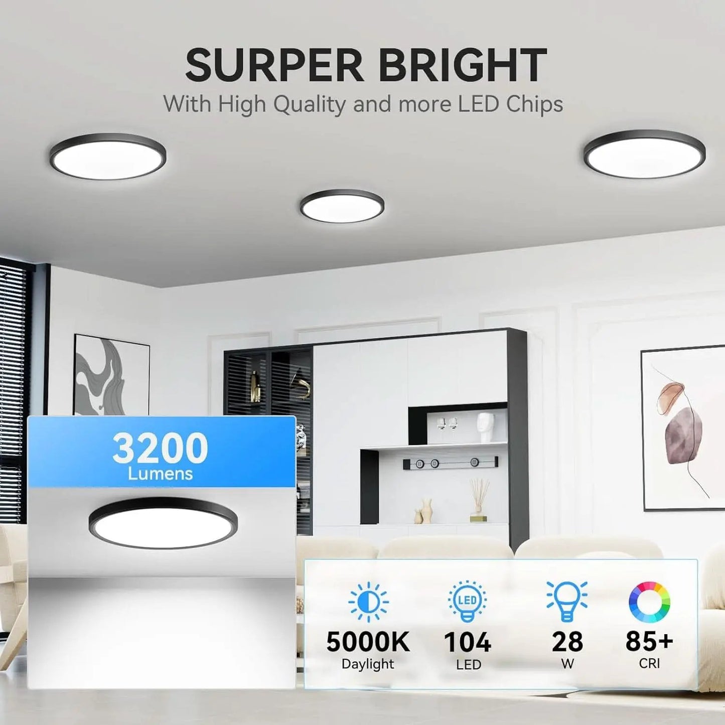12 Pack 12 Inch Slim LED Flush Mount Ceiling Lights 5000K from PriceLows™
