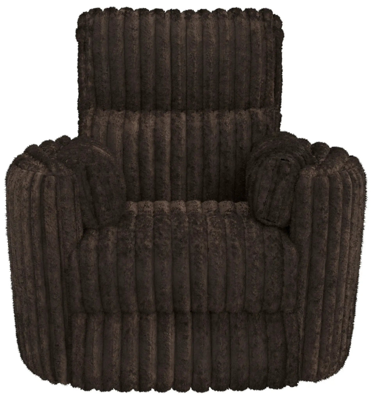 Daydream Swivel Glider Recliner | Unique Shape | Comfort Bolsters | Faux Fur