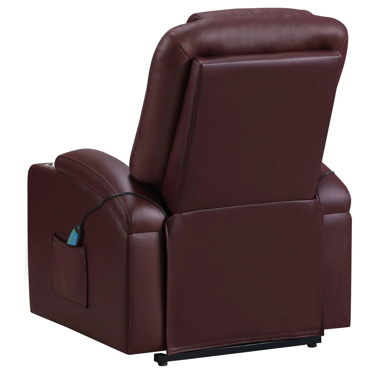 Macklin Power Lift Massage Recliner | Heat And Massage | Dual Cupholders | Smooth Upholstery