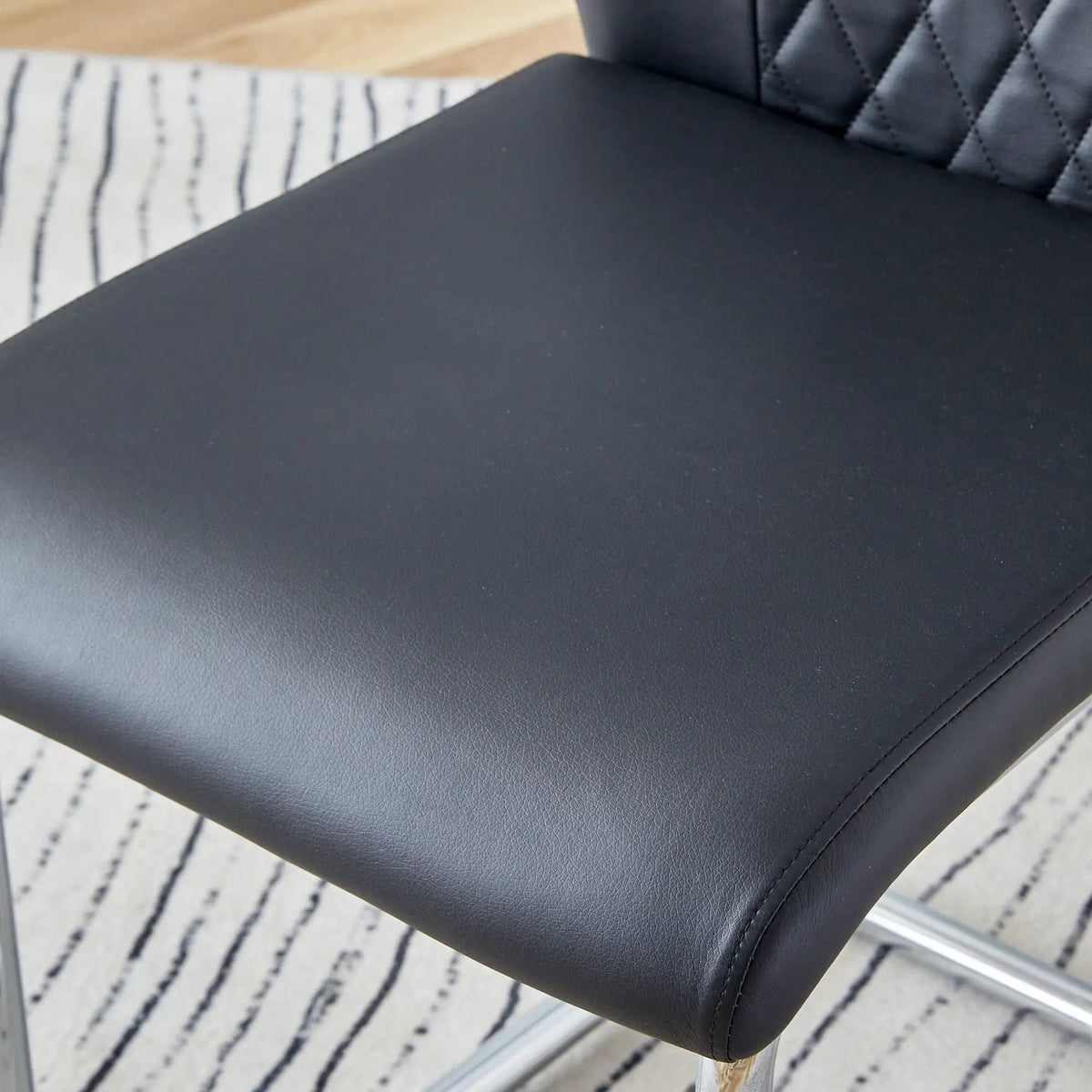 Modern Dining Chairs | Padded Seat | Metal Legs | Anti-Slip Footpads