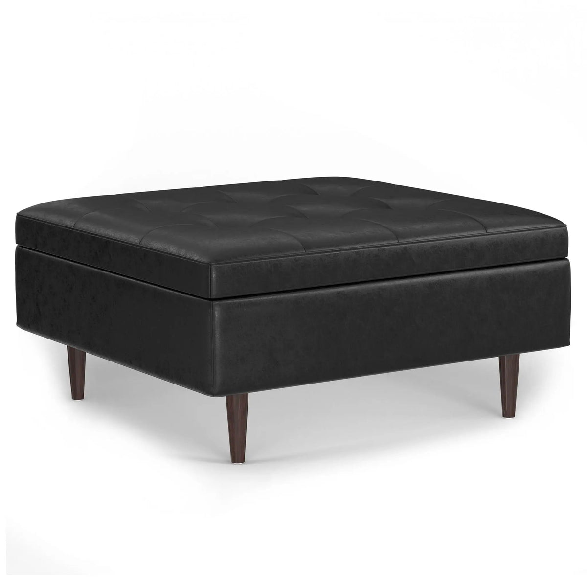 Shay Large Square Storage Ottoman | Coffee Table Design | Hydraulic Lift-Up Lid | Mid-Century Style