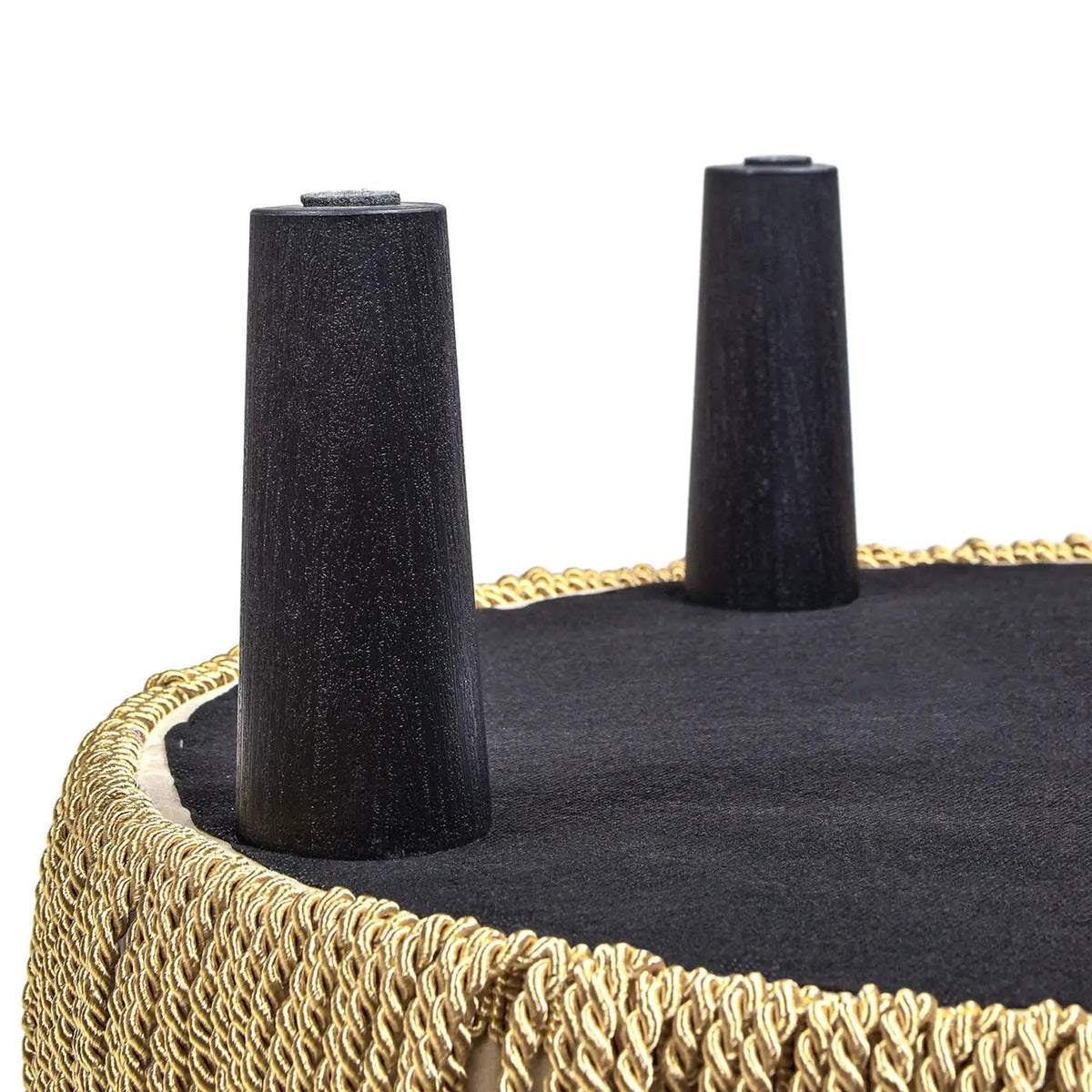Yolanda Round Accent Ottoman | Handcrafted Quality | Kiln-Dried Hardwood Frame | 16 Inch Height