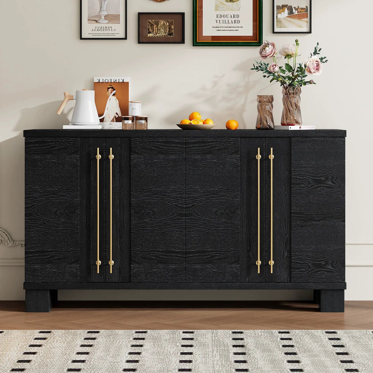 Sideboard | 3 Adjustable Shelves | Wood Grain Finish