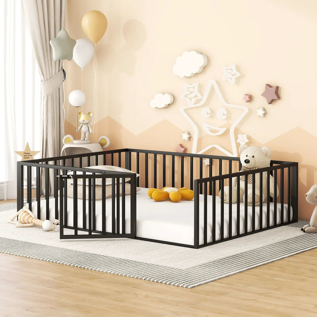 Metal Floor Bed Frame | Raised Fence Gate | Low Platform Design