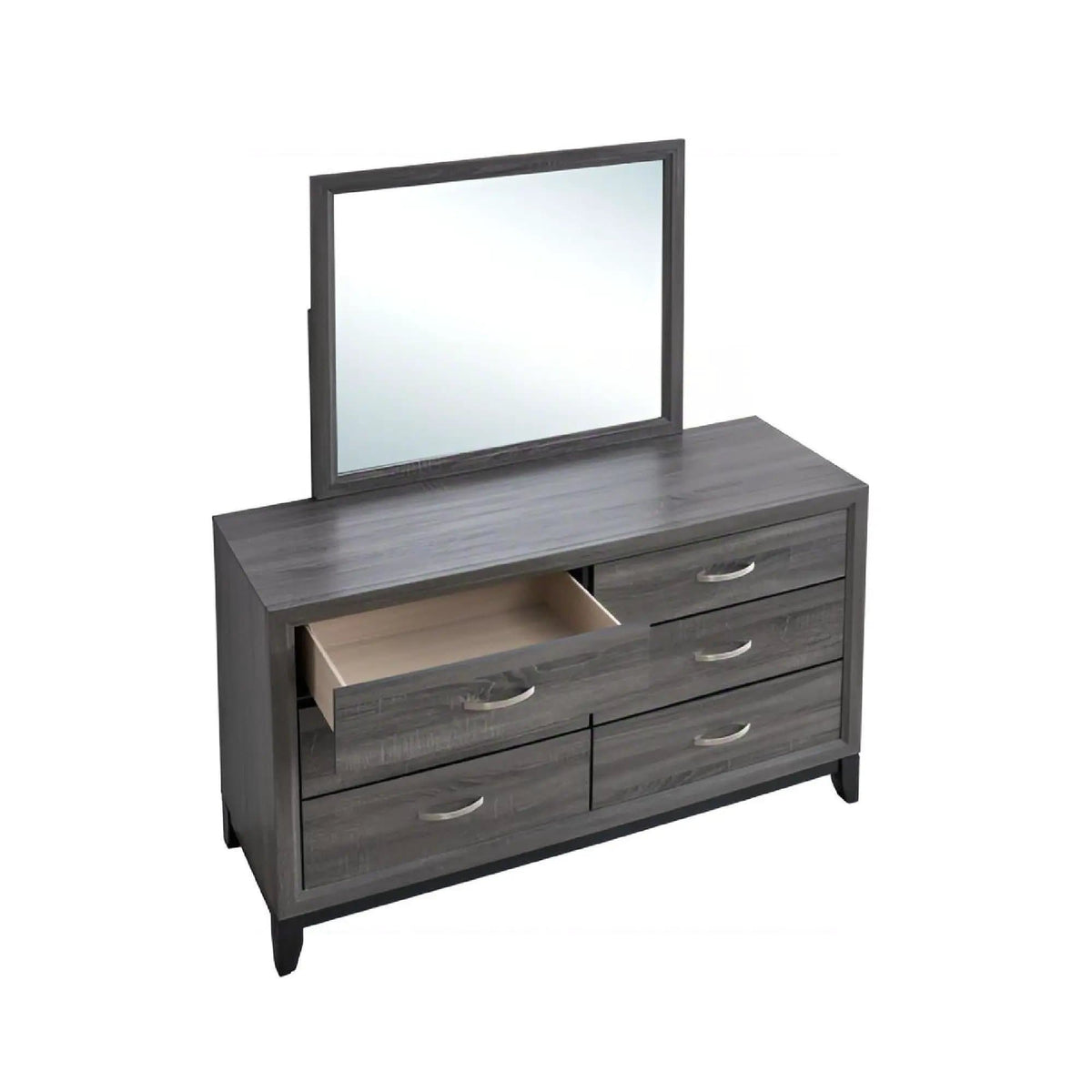 Glasgow Dresser With 6 Drawers | 2 Pieces | Steel & Wood | Bedroom