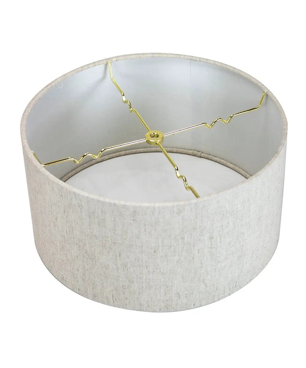 Hardback Drum Lampshade | Textured Oatmeal | 14 X 7 Inches | Single Shade