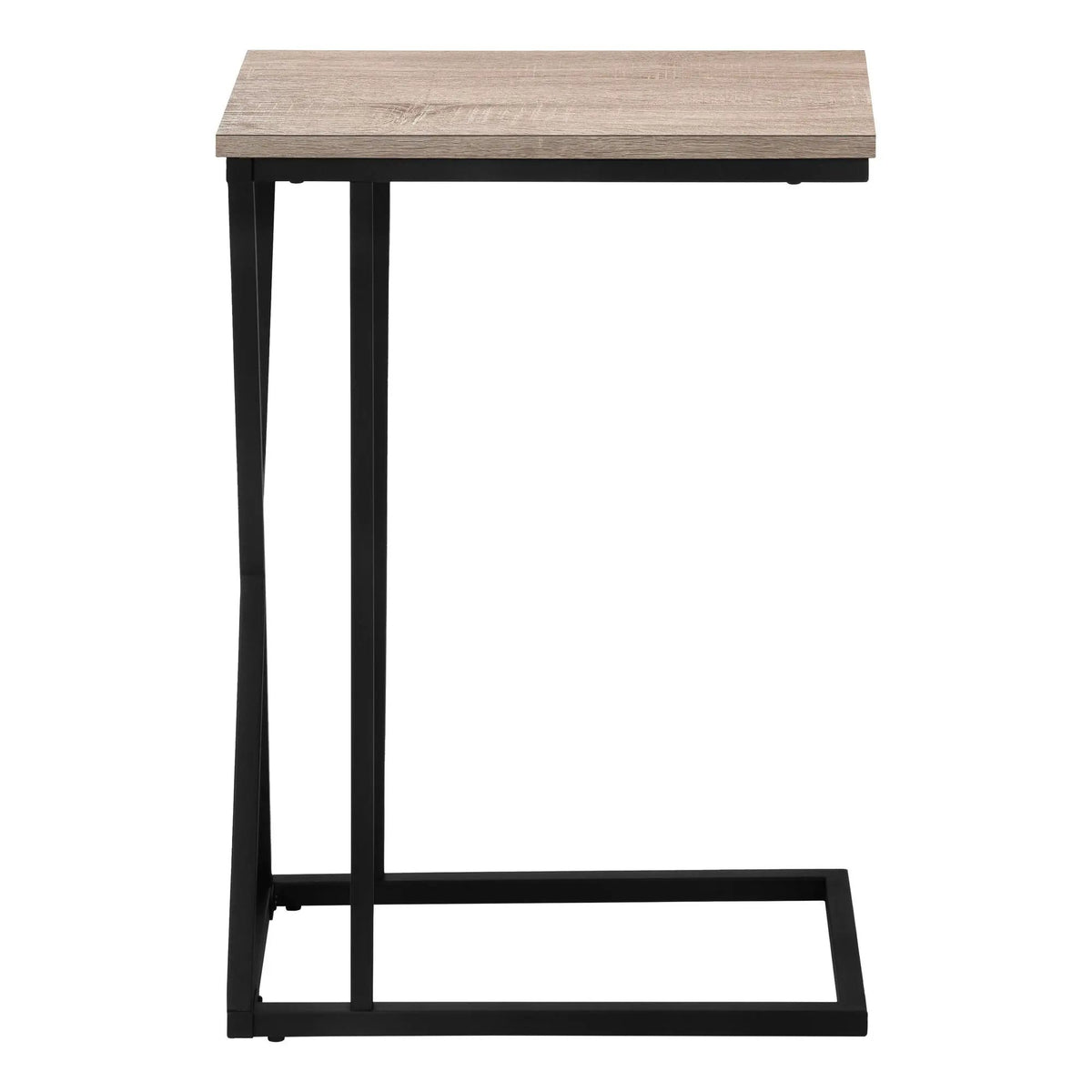 C-Shaped Accent Table | Slide-Under Base | Rectangular Tabletop | Sturdy And Lightweight