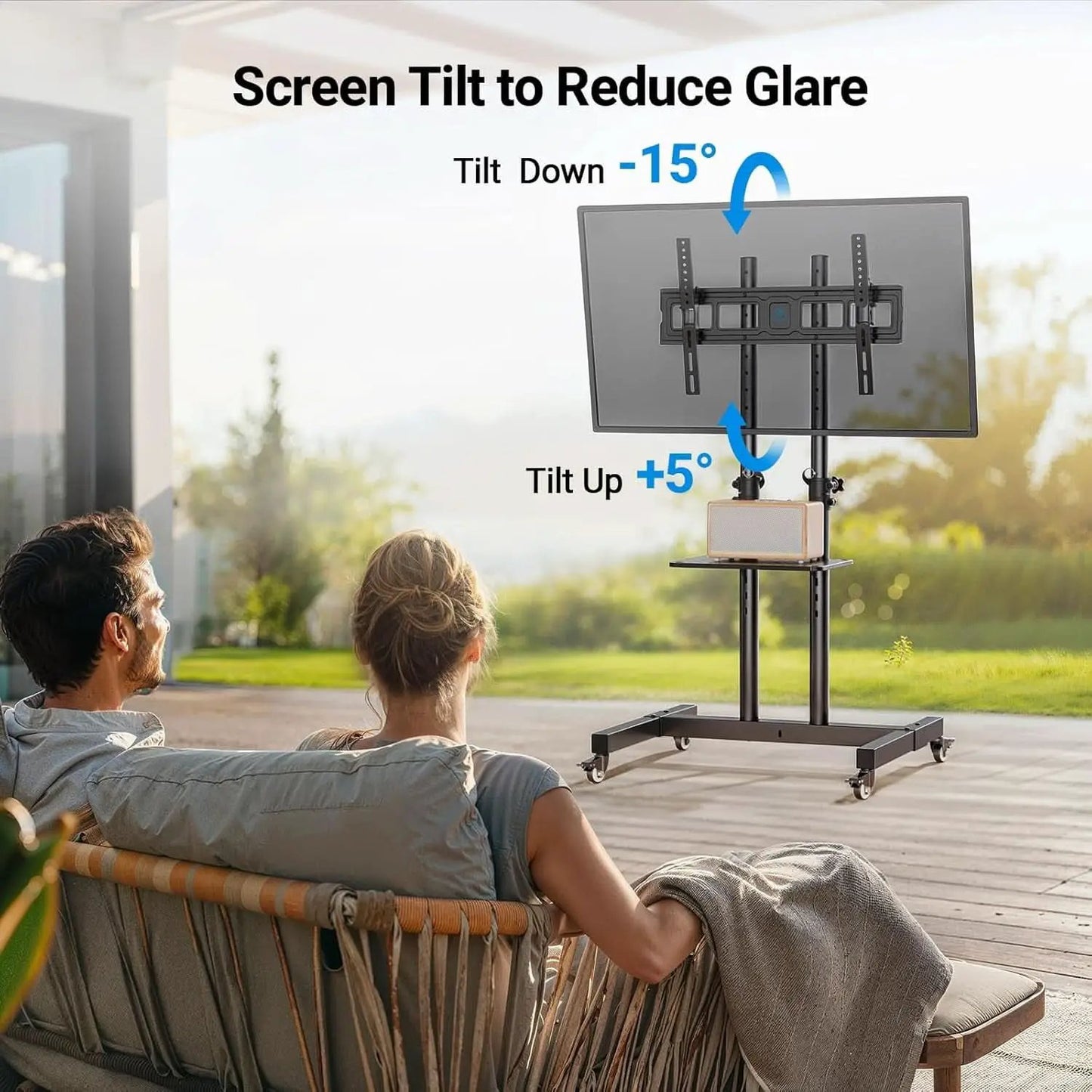 Rolling TV Stand Height Adjustable 32 To 83 Inch Screens from PriceLows™