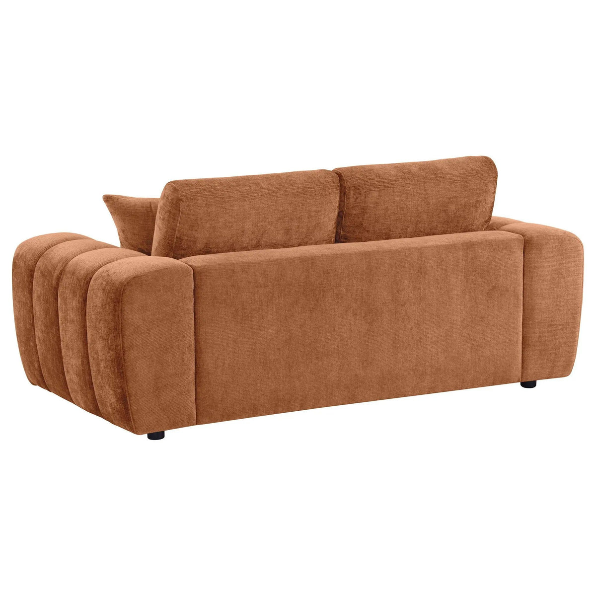 Burnett 2-piece Chenille Upholstered Sofa Set | 2-Piece Set | Rubberwood & Engineered Wood | Burnt Orange