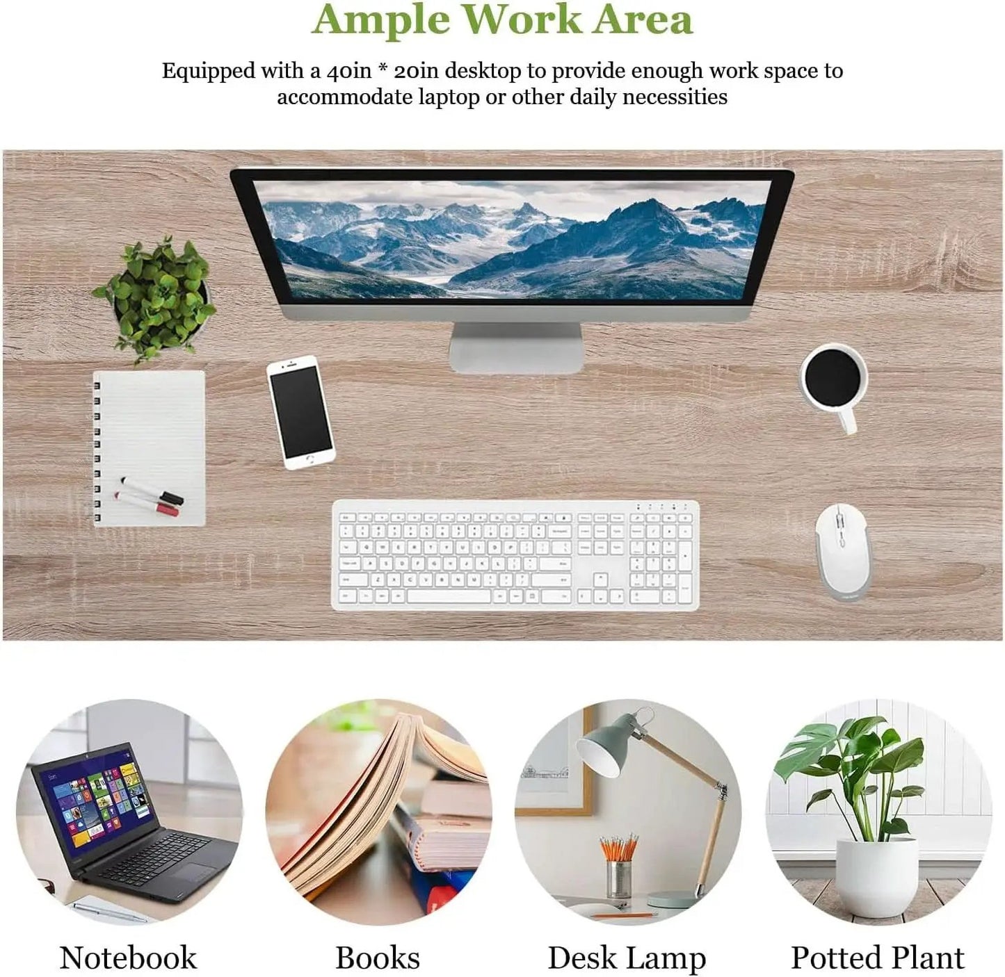 39 Inch Computer Desk With Adjustable Feet For Home Office from PriceLows™