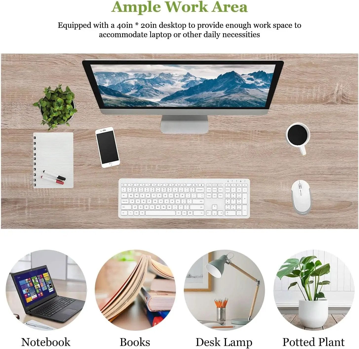 39 Inch Computer Desk With Adjustable Feet For Home Office from PriceLows™