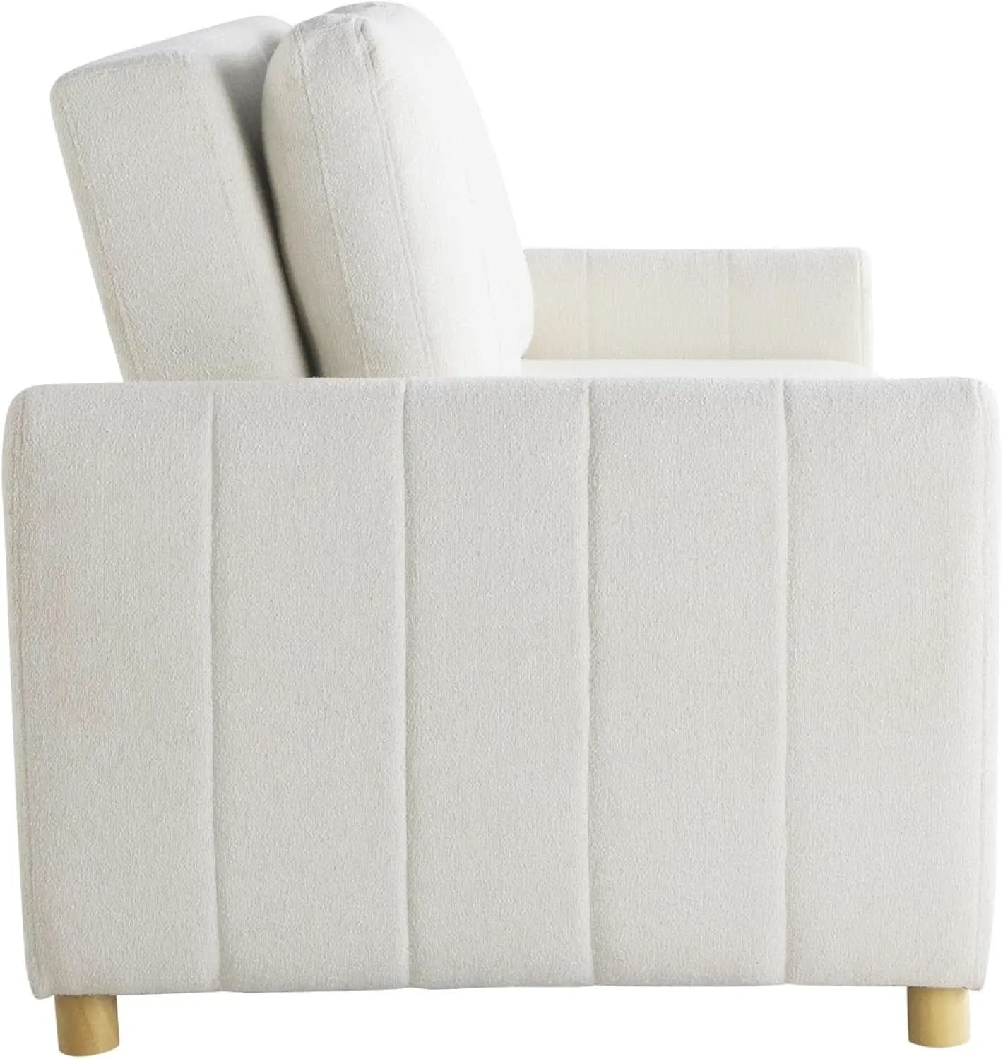 Convertible Sleeper Loveseat 66 Inch Polyester Ivory from PriceLows™