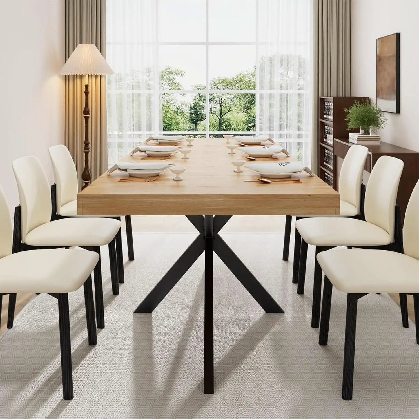 Extendable Wood Dining Table 55 To 70 With Removable Leaves from PriceLows™