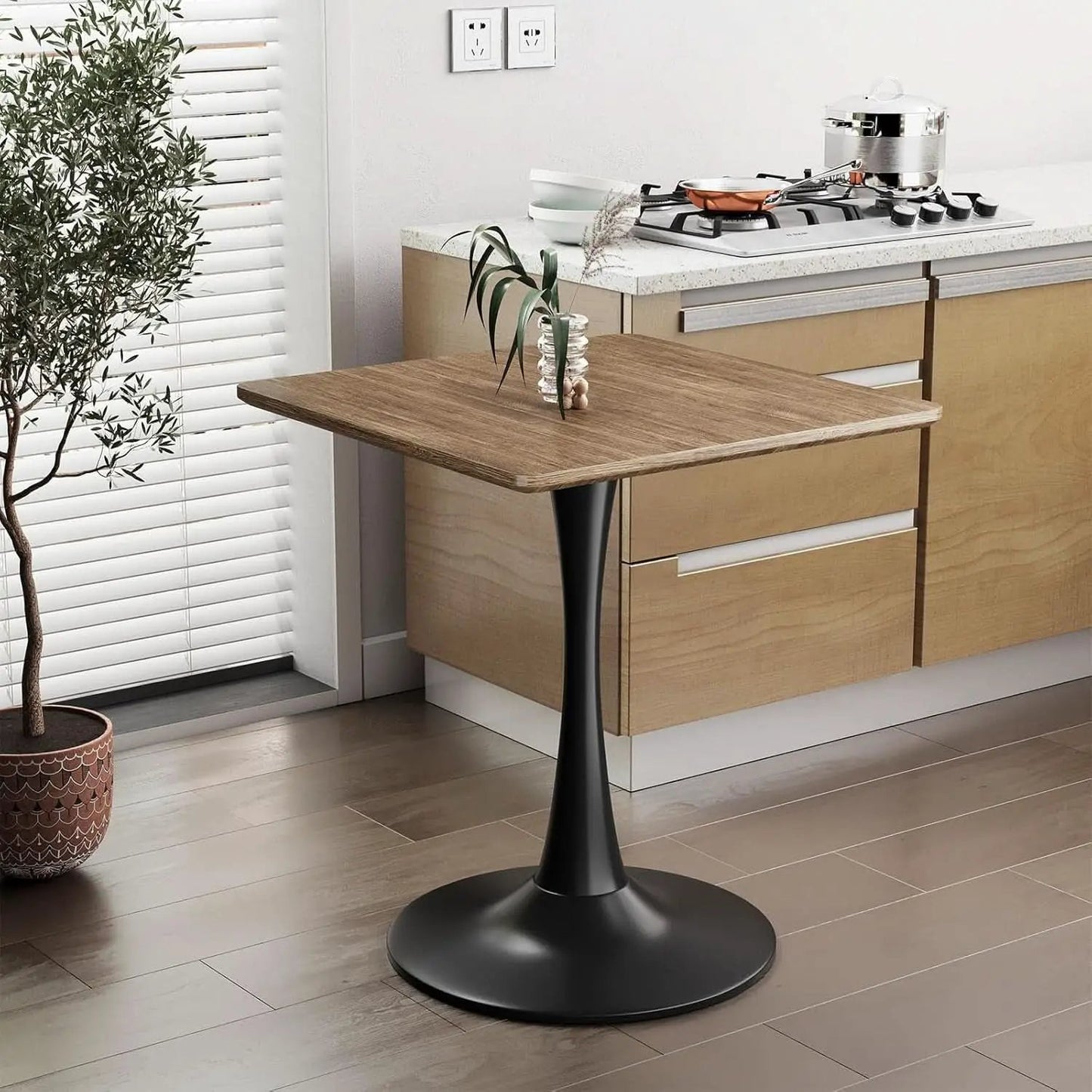 Walnut Finish Tulip Contemporary Dining Table For Two from PriceLows™