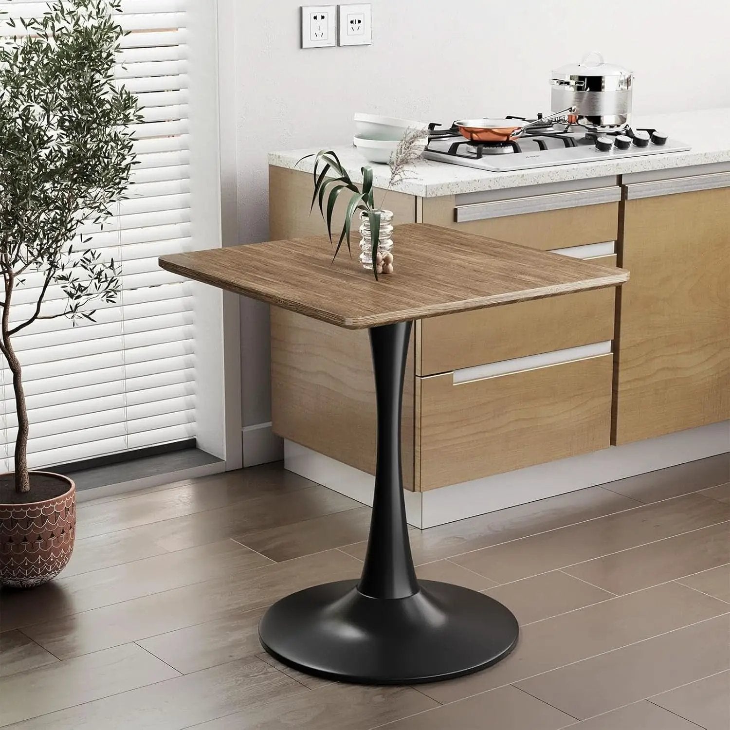 Walnut Finish Tulip Contemporary Dining Table For Two from PriceLows™