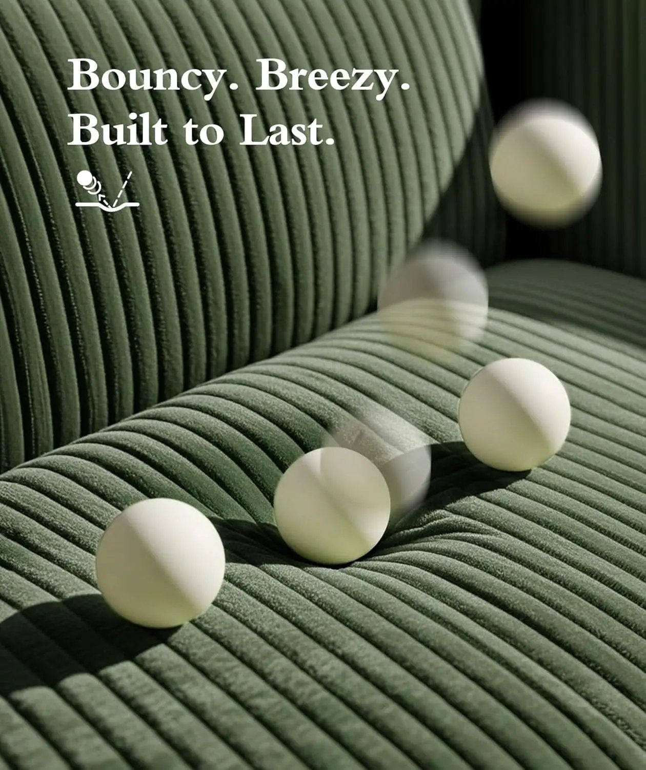 Forest Green Corduroy Convertible Sofa 47Inch Sleeper from PriceLows™