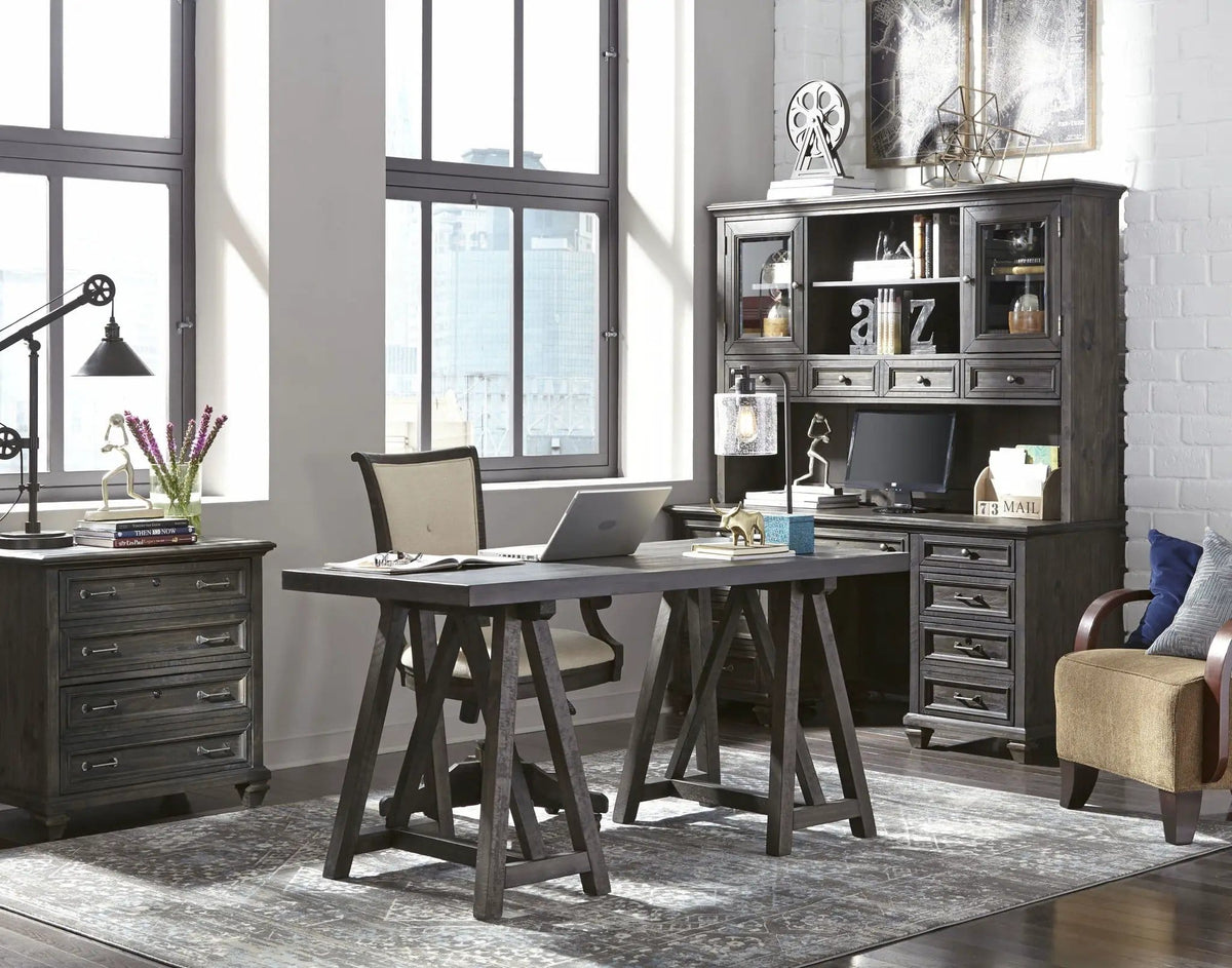 Sutton Place Swivel Chair | 25.75 x 22.5 x 38 in | Veneer | Weathered Charcoal
