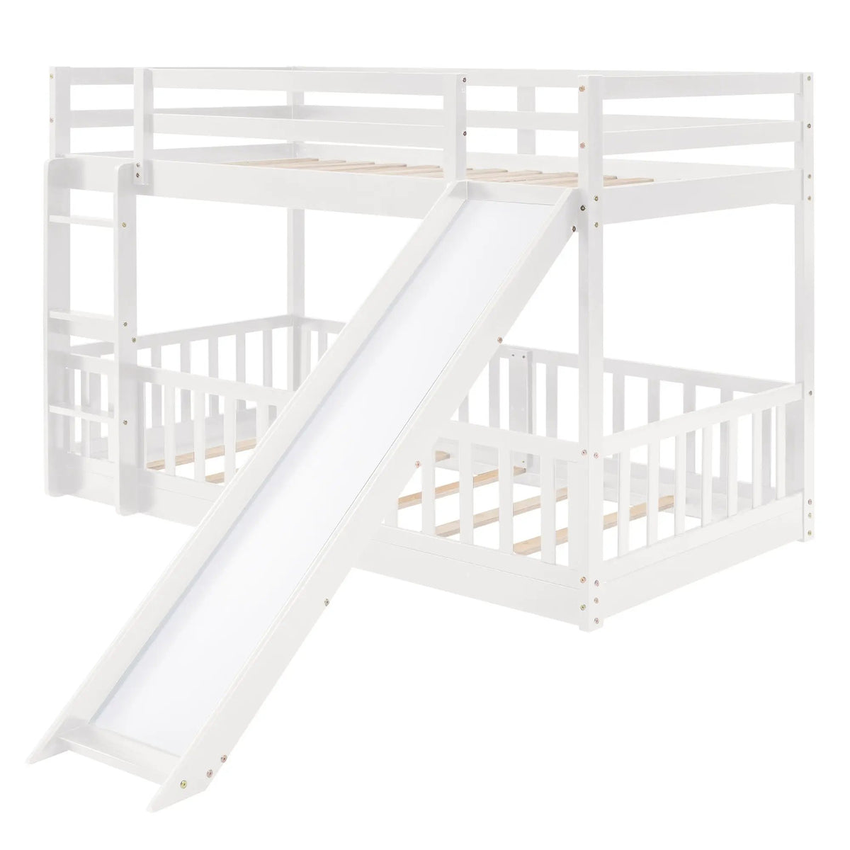 Functional Bunk Bed | Convertible Ladder And Slide | Space-Saving Design | Over Bunk Style