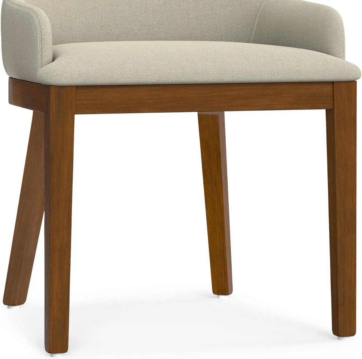 Stephanie Contemporary Dining Chair Set Of 2 In Natural Linen Look Fabric from PriceLows™