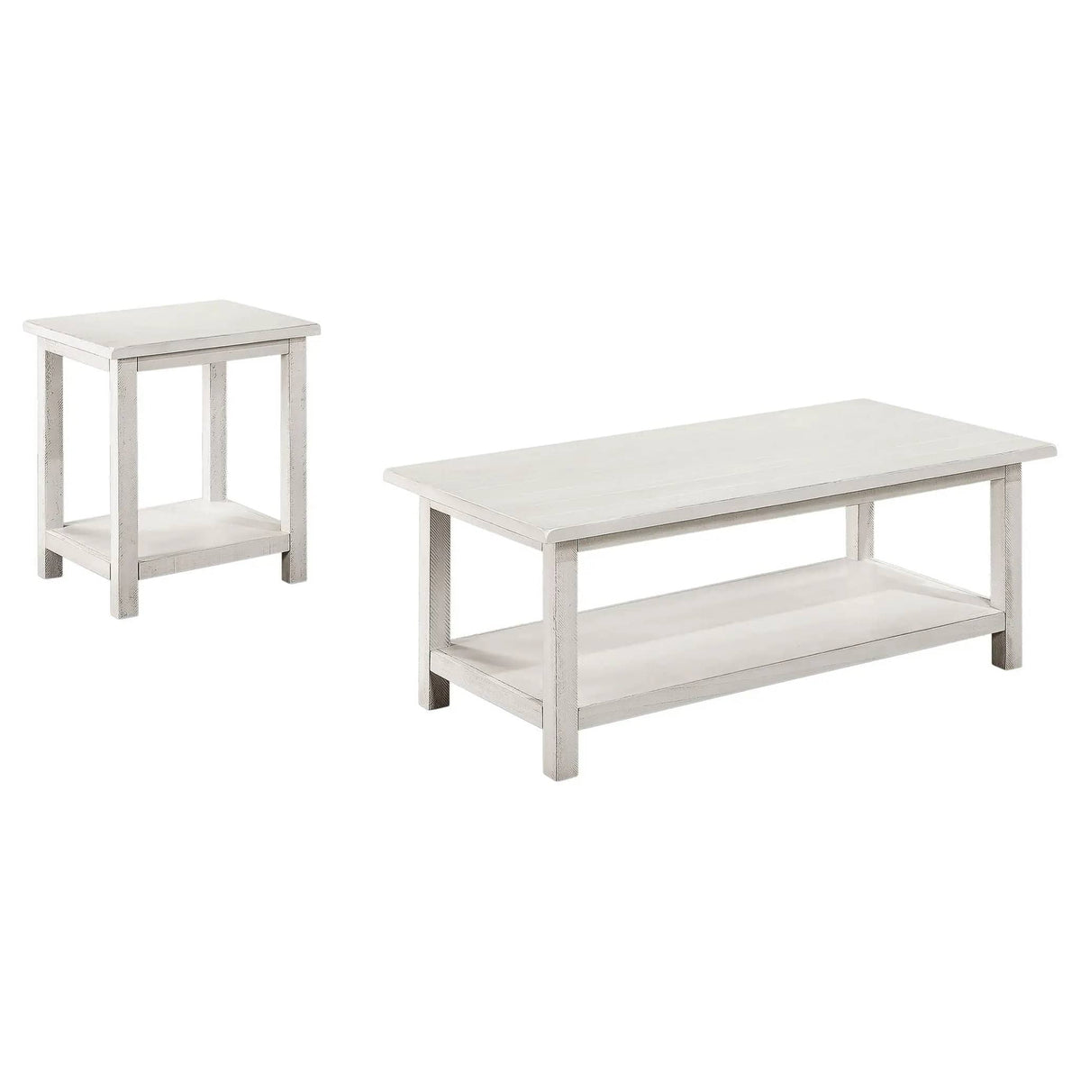 Payne 2-piece Coffee and End Table Set Distressed | 2-Piece Set | Engineered Wood & Veneer | White