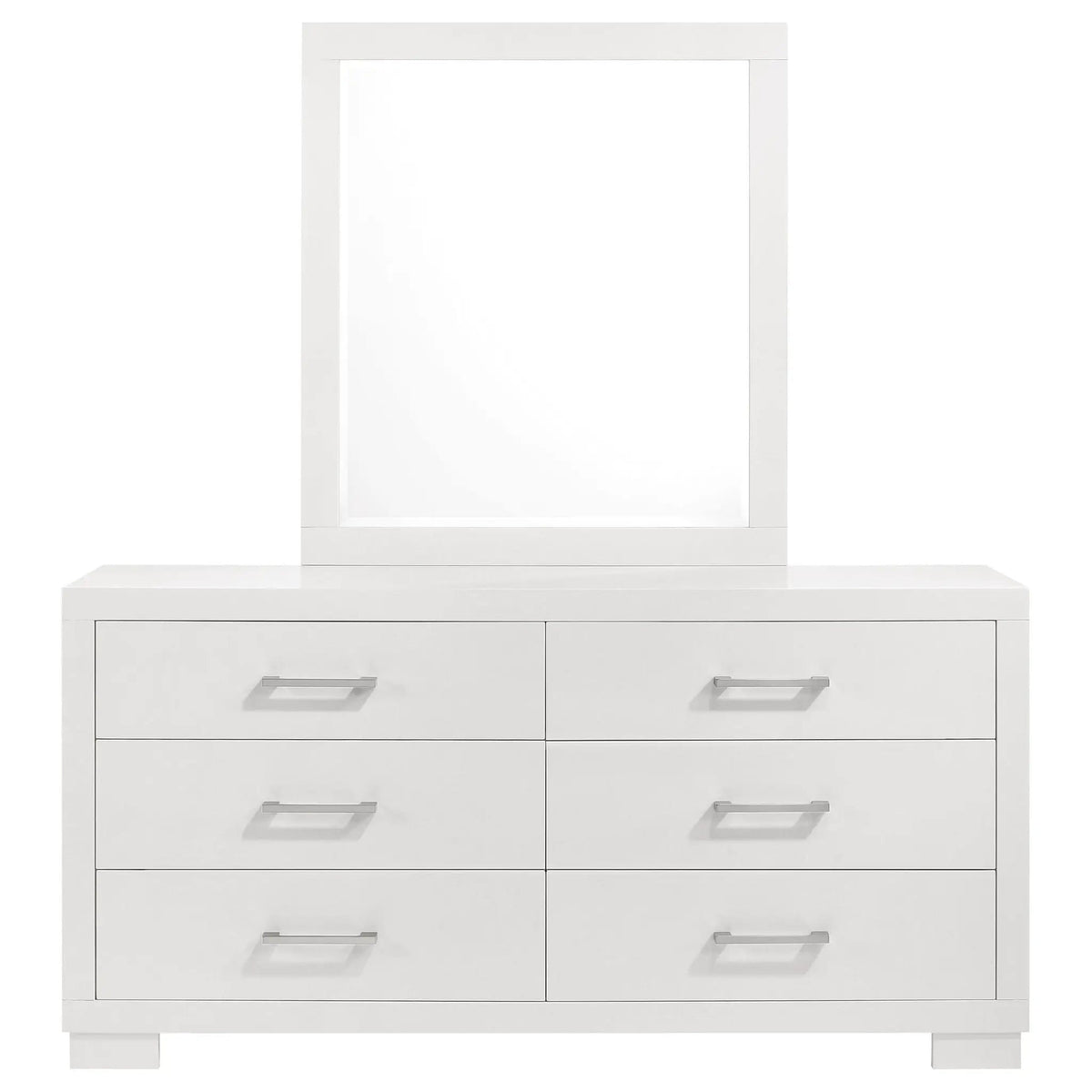 Jessica 6-drawer Dresser with Mirror Snow | 64 x 16.25 x 72.75 in | 6-Drawer | White