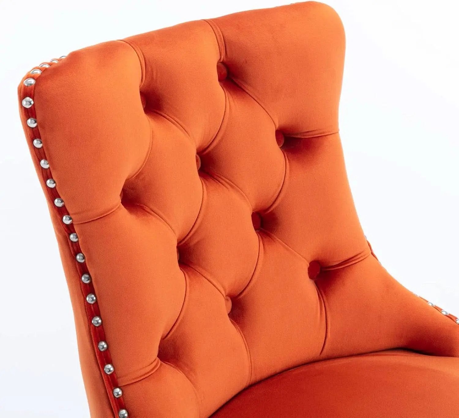Wingback Velvet Bar Stools Set Of Two Orange Counter Height from PriceLows™