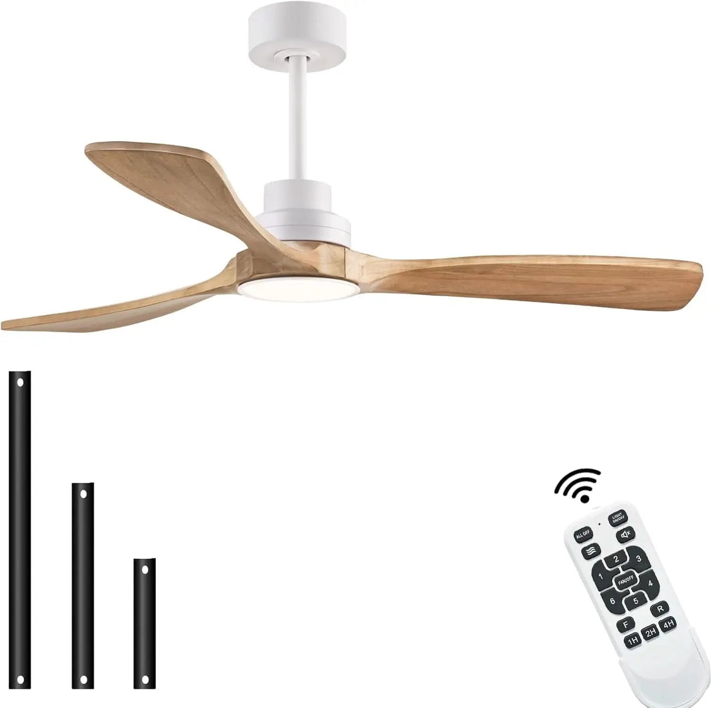 52 Inch Wood Ceiling Fan With Remote For Indoor Outdoor from PriceLows™