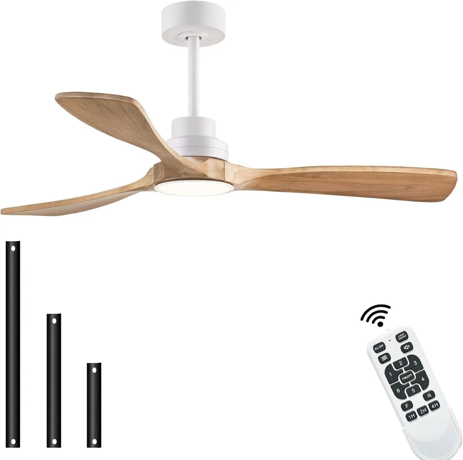52 Inch Wood Ceiling Fan With Remote For Indoor Outdoor from PriceLows™