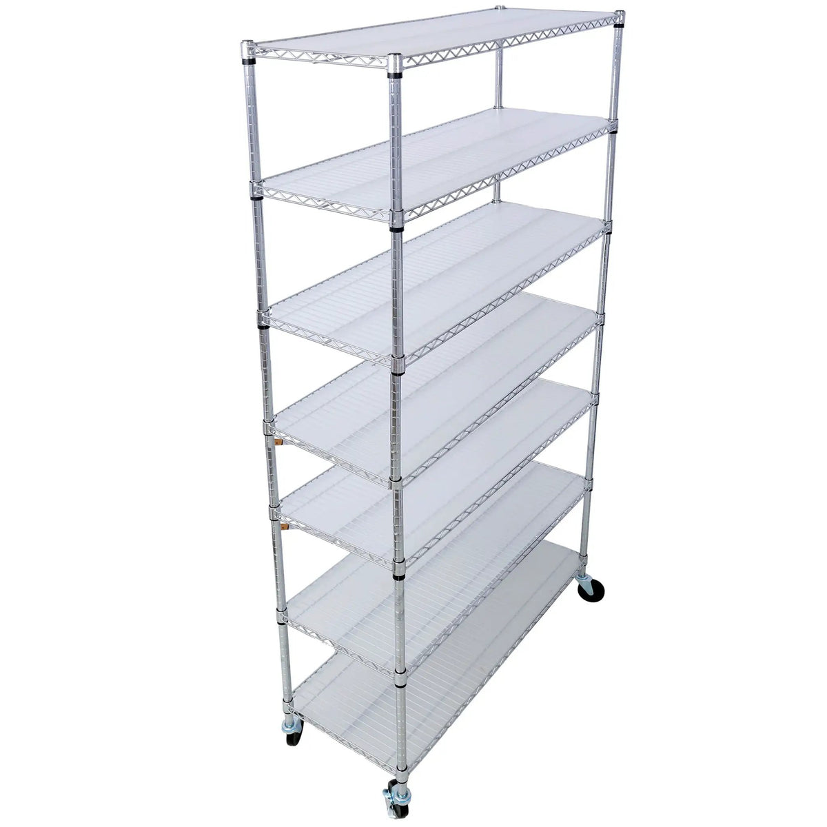 7 Tier Wire Shelving Unit | 2450 Lb Capacity | Adjustable 1 Inch Increments | Wheels Included