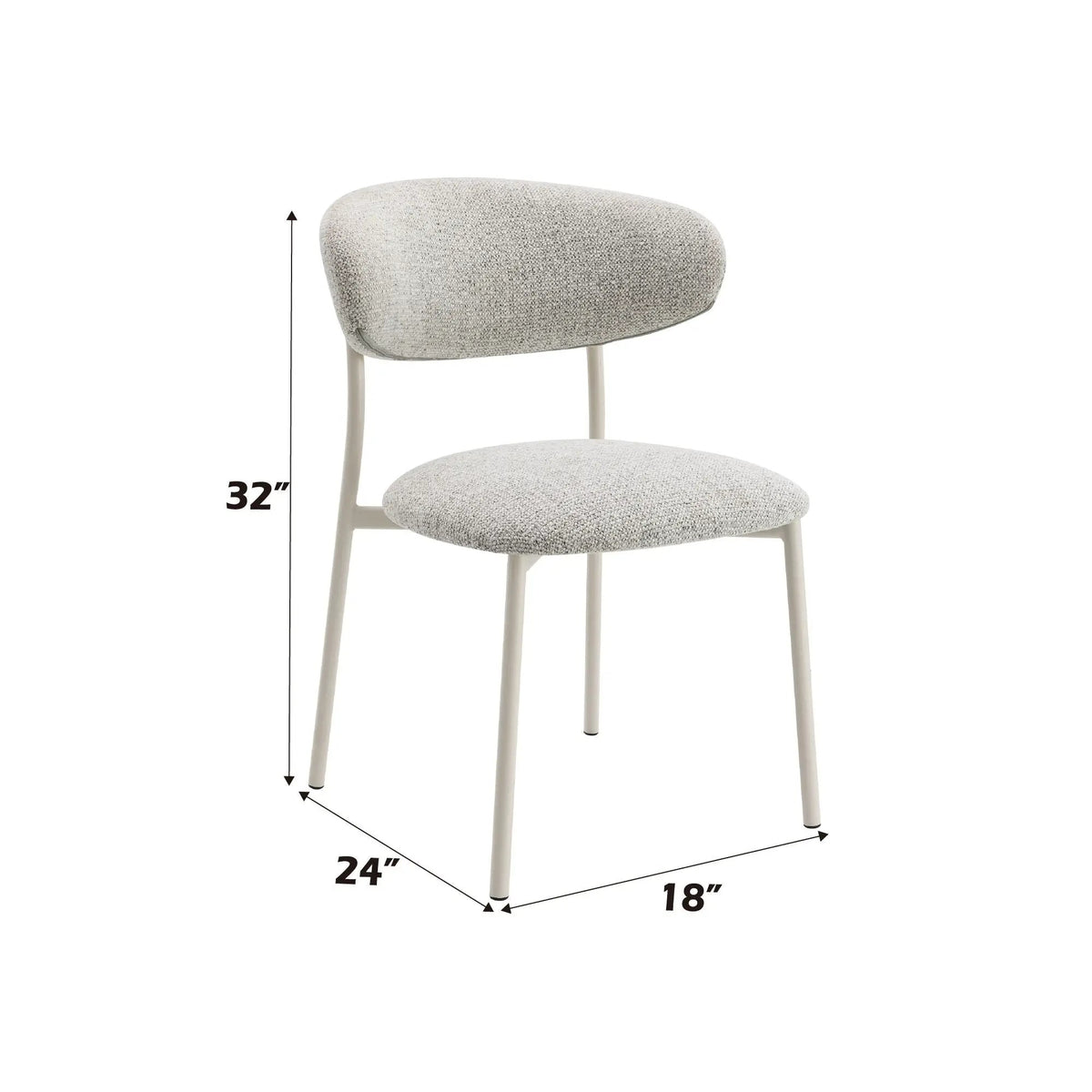 Kalam Fabric Side Chairs | Set Of 2 | Gray | Padded Foam Seat And Back