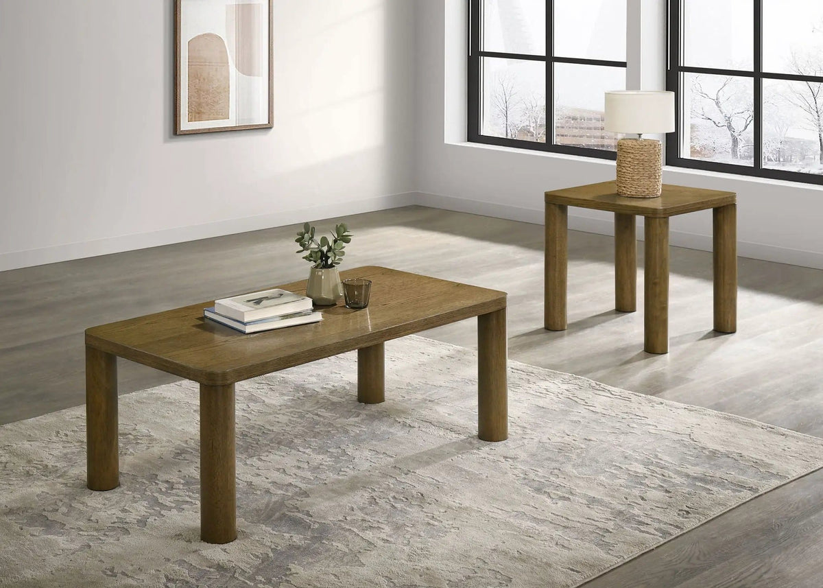 Castlewood 2-piece Cocktail Coffee Table Set Brown | 2-Piece Set | Wood | Oak