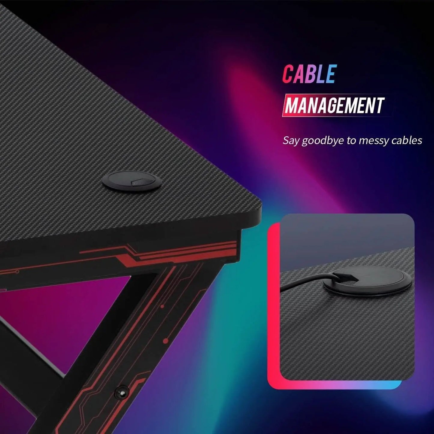 47 Inch Gaming Desk With Cup Holder For Home Office from PriceLows™