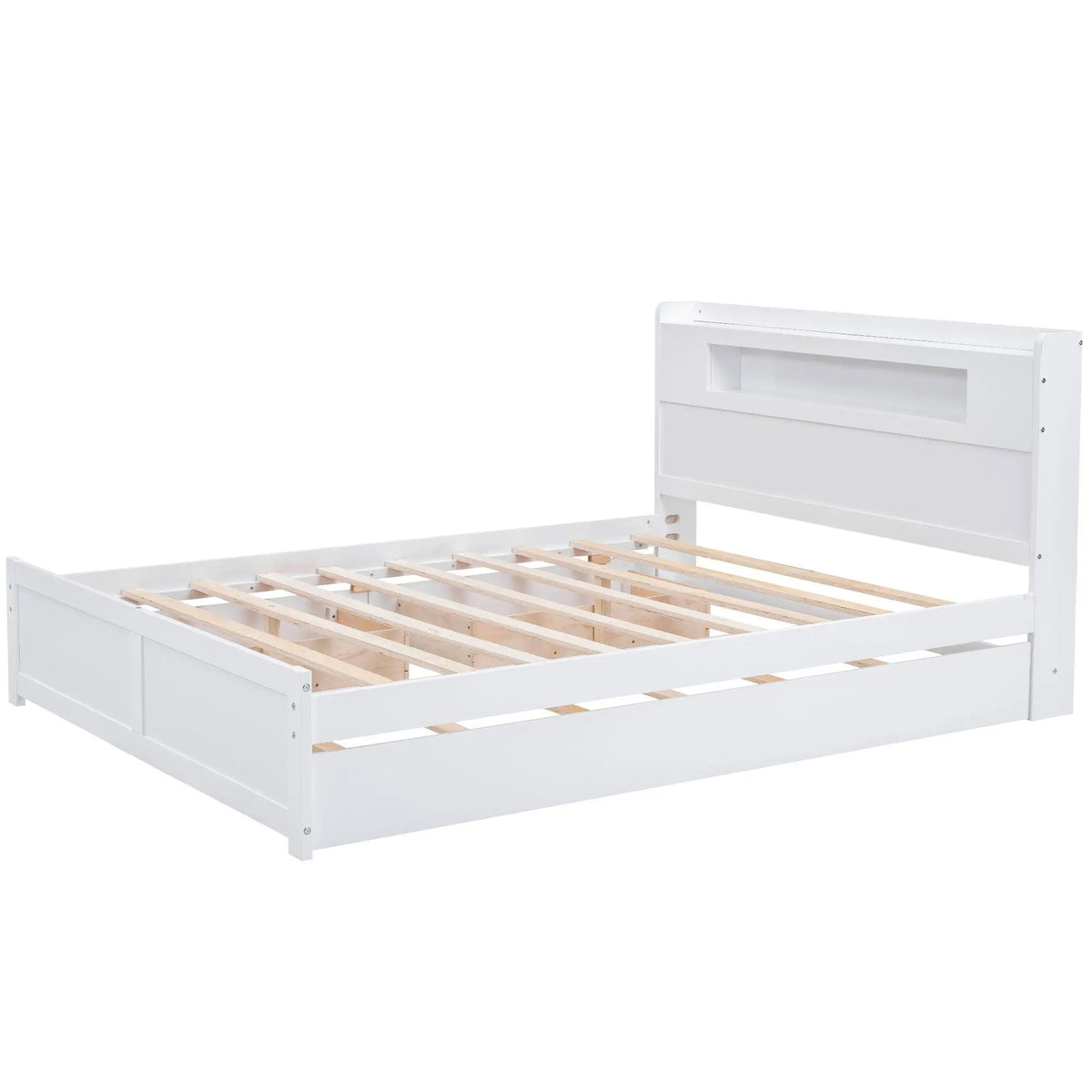 Storage Platform Bed | Color Changing LED Lights | Twin Trundle | 2 Drawers