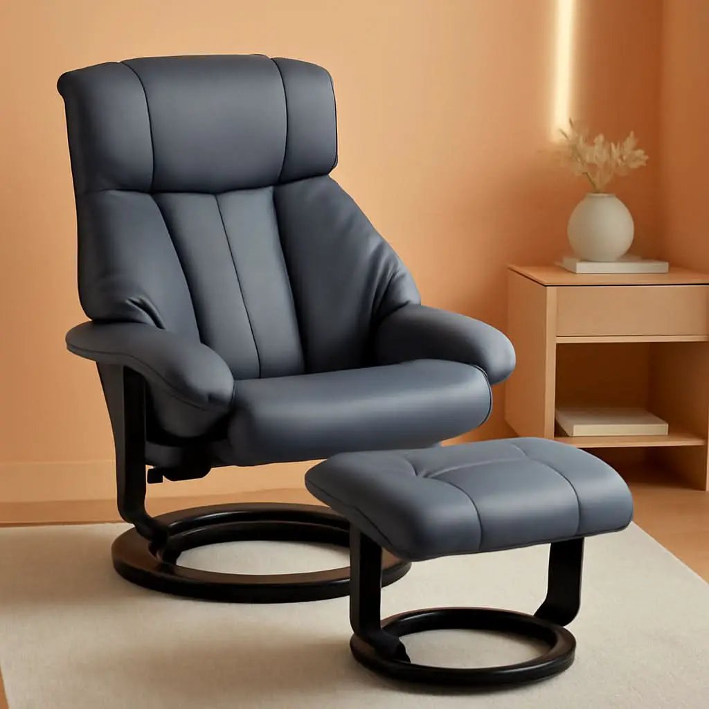 Gray 360 Degree Swivel Massage Recliner Chair With Ottoman from PriceLows™
