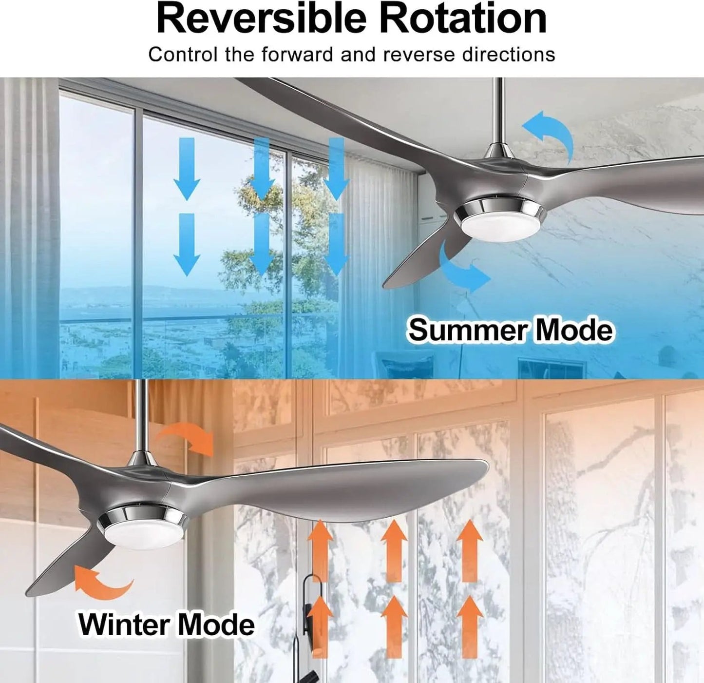 52 Inch Smart WiFi Ceiling Fan With Light And Remote Silver from PriceLows™