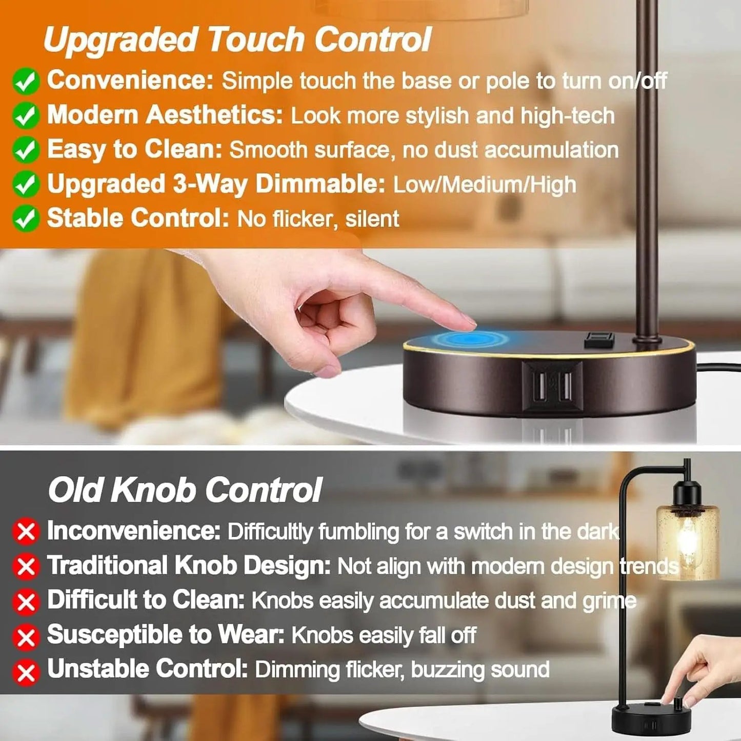 Industrial Touch Table Lamps Set Of 2 Oil Rubbed Bronze from PriceLows™