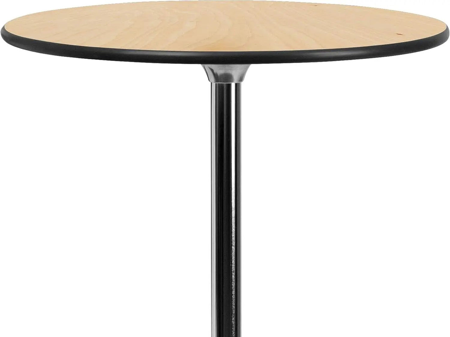 Natural Birch Wood Round Cocktail Table Adjustable from PriceLows™
