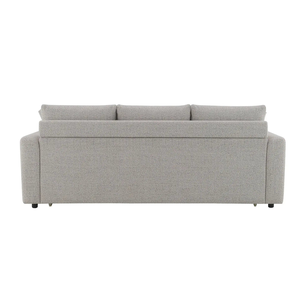 Connie Boucle Sleeper Sectional Sofa With 2 Toss Pillows | 37 x 89 x 35 in | Boucle & Fabric | Beige