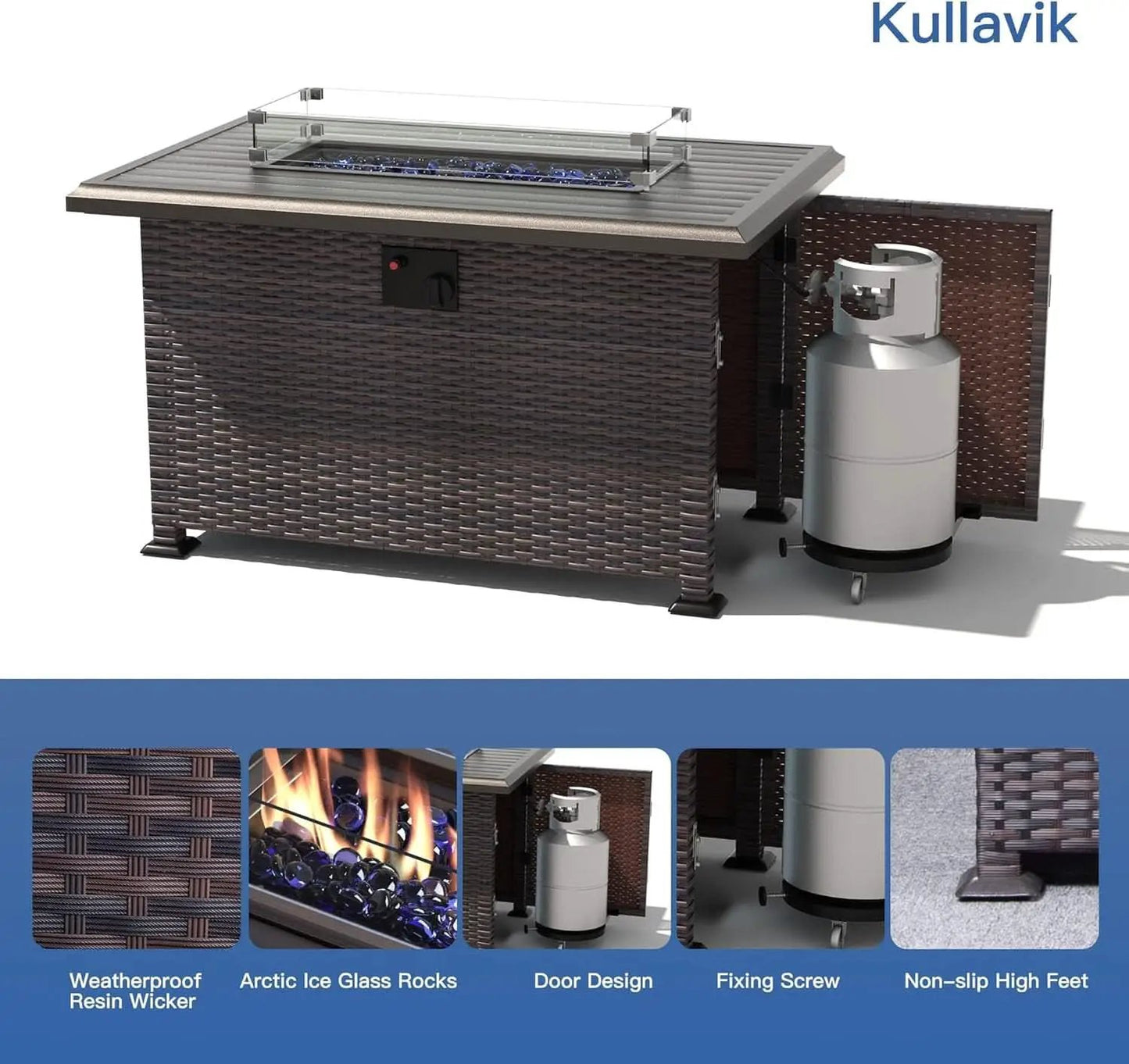 13 Piece Outdoor Patio Furniture Set with Fire Pit from PriceLows™