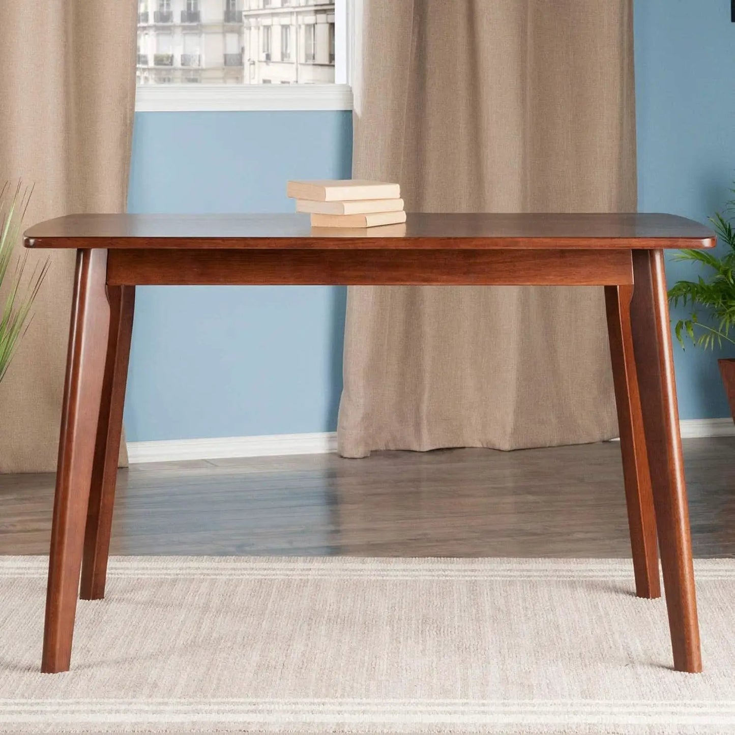 Shaye Walnut Dining Table Solid Wood 47.2 Inch Length from PriceLows™